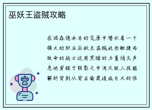 巫妖王盗贼攻略