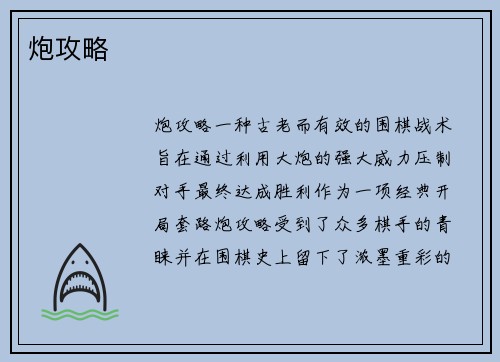炮攻略